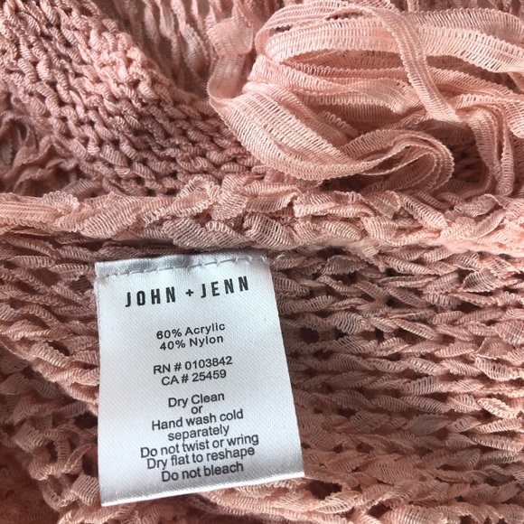 John + Jenn Open Knit Fringe Top. Size Large - Picture 7 of 8